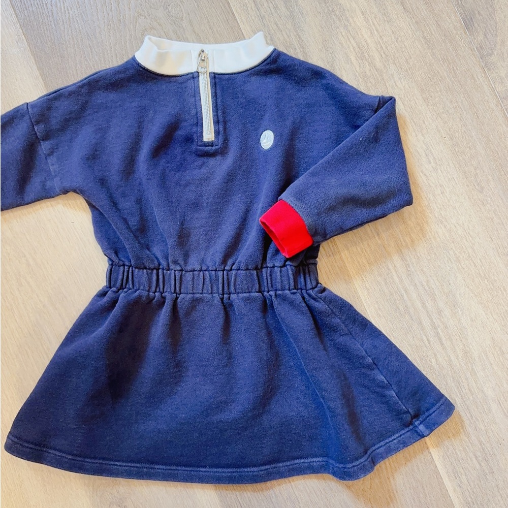 Petit bateau toddler girl sweatshirt dress 4T